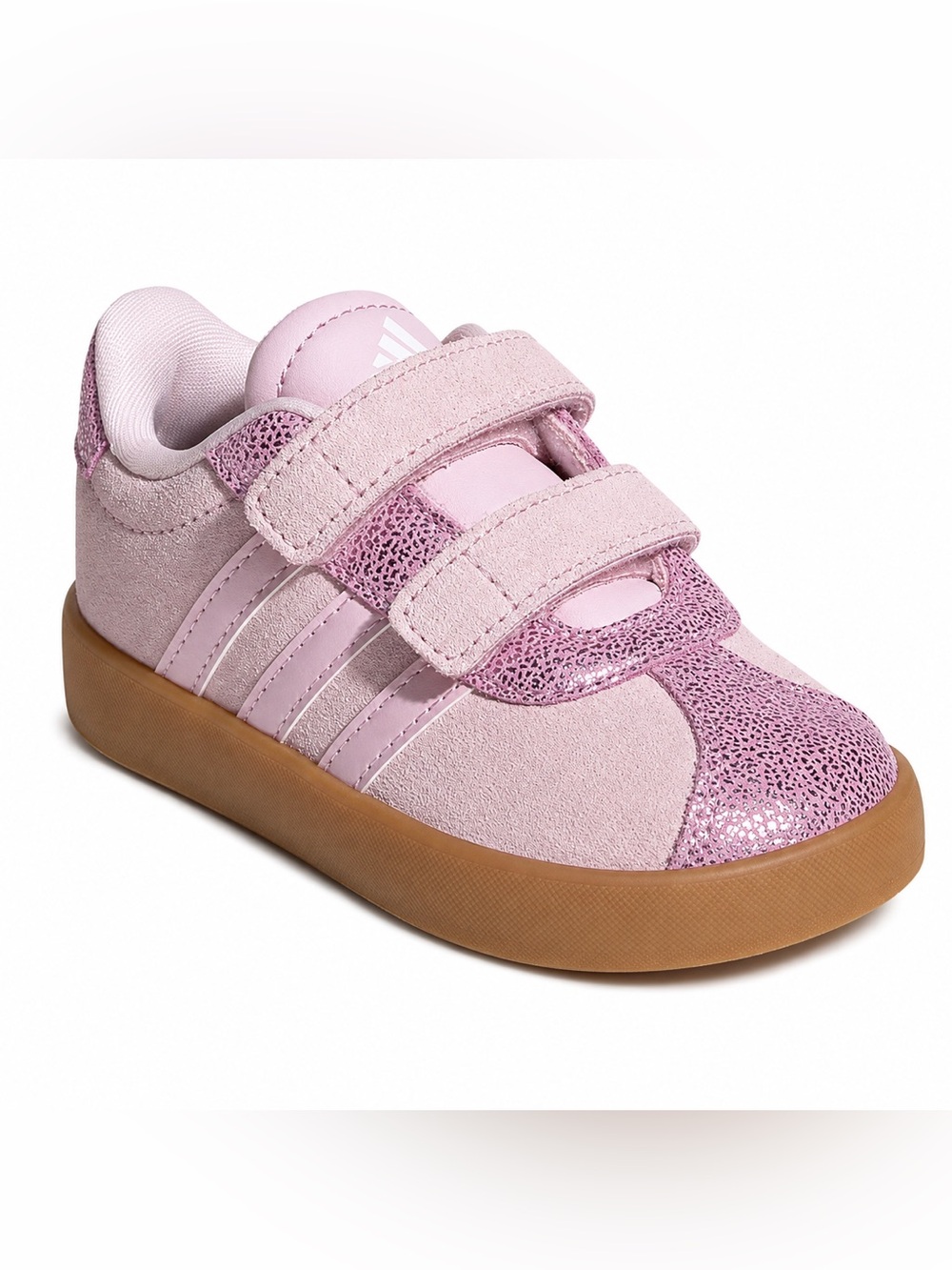 ADIDAS Kids' VL Court 3.0 Elastic Lace & Strap Toddler Girl Size 12 NEW